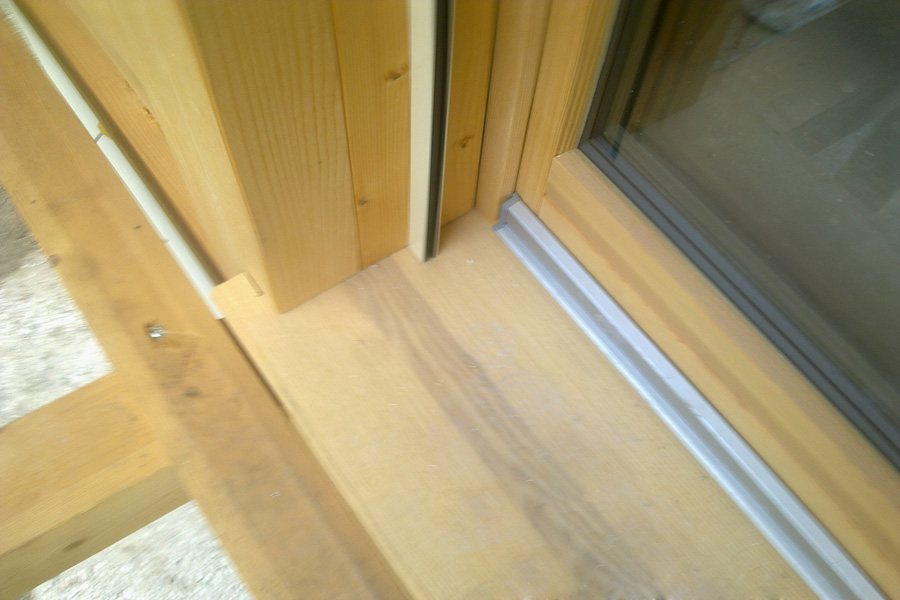 Einbaubeispiel einer Hebeschiebetür aus Holz. , Quelle: Fensterbau Frommherz Einbaubeispiel einer Hebeschiebetür aus Holz. , Quelle: Fensterbau Frommherz